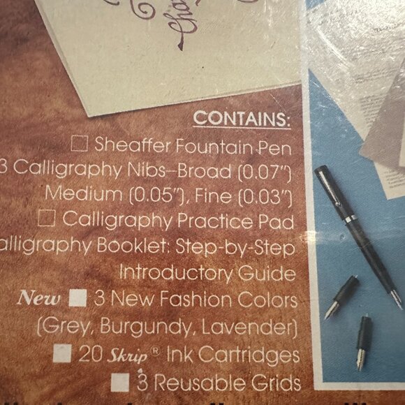 ✒️ Vintage Sheaffer Calligraphy Set (1987) | SEALED | Quill Pen • Nibs • Ink ✒️ - Picture 5 of 5